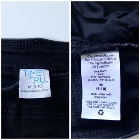 Time & Tru Black Pull On Capri Jeans - Picture 3 of 3